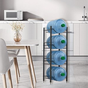 DOMETOUR 4-Layer Kettle Rack, 5-Gallon Detachable Water Bottle Rack Organizer Storage Rack Black - 1 of 4
