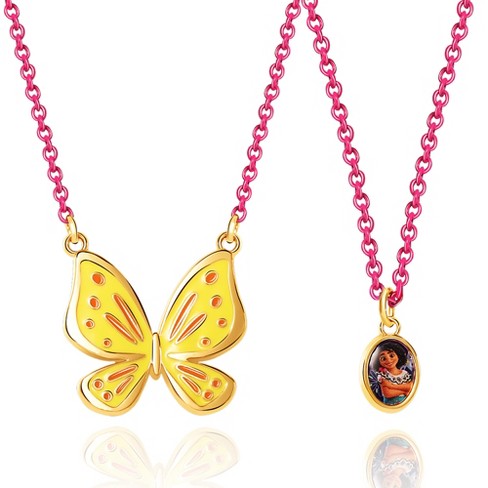  Disney Girls Encanto Necklace- Encanto Butterly Locket Necklace  16 + 3 Necklace for Girls: Clothing, Shoes & Jewelry