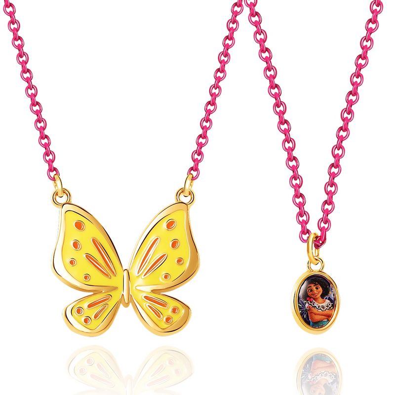 Disney Encanto Girls Butterfly and Mirabel Layered Set Pendant Necklaces Necklace, 1 of 7