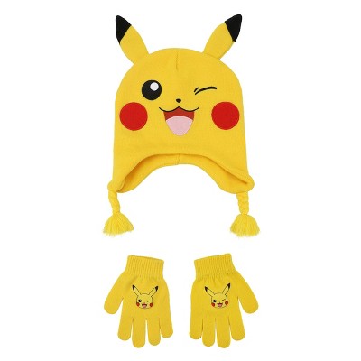 Pokémon Big Face Pikachu 2-Piece Beanie Hat & Magic Gloves Set