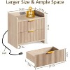 MaseiKar Fluted Nightstand with Charging Station, 23.6" Modern Side Table with 2 Drawers, End Table with Storage, Bedside Table for Bedroom - 3 of 4