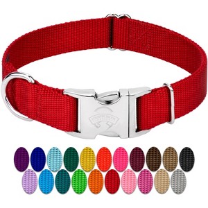 Country Brook Petz Premium Nylon Dog Collar with Metal Buckle for Small Medium Large Breeds - Vibrant 30+ Color Selection - 1 of 4