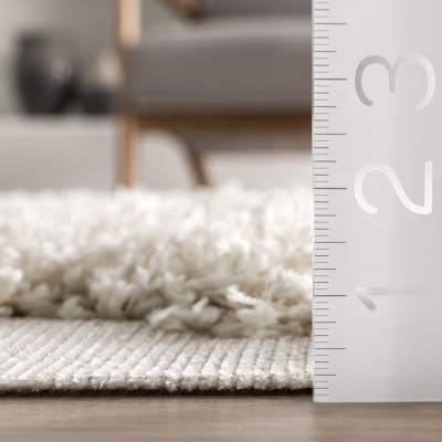 Pristina Ivory Trellis Handmade Shag Rug 5' x 8'