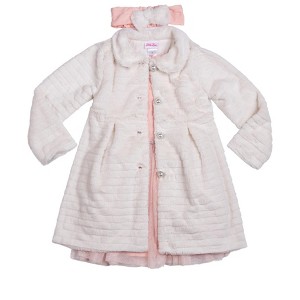 Little Lass Baby Girl's 3-Piece Fur Coat & Dress Set - 1 of 4