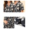 cheibear Women's Silky Short Sleeves Sleepshirt with Pants Sleepwear Pajama Set 2 Pcs - 4 of 4