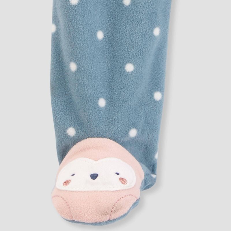 Carter's Just One You®️ Baby Girls' Owl Fleece Footed Pajama - Blue, 5 of 6