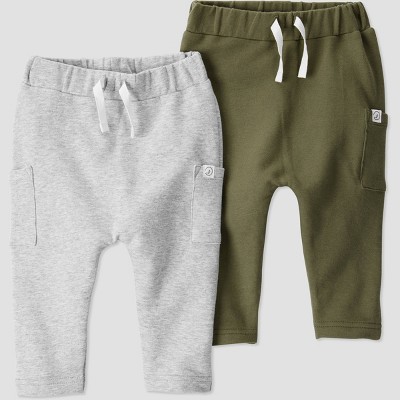 Image of Baby 2pk Organic Cotton Pants - little planet by carter's Green 3M