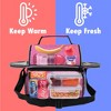 OPUX Insulated Dual Compartment Lunch Bag, Leakproof Soft Cooler Box Women Men Adult, Reusable Tote Pail Kids Boys Girls School - 2 of 4
