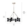 Baland™ 31" 12 Light Chandelier Black and Polished Nickel - 3 of 3