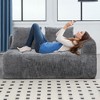 64.2'' Chenille Minimalist Loveseat Sofa with Sleeper and Ergonomic Deep Seat - 3 of 4