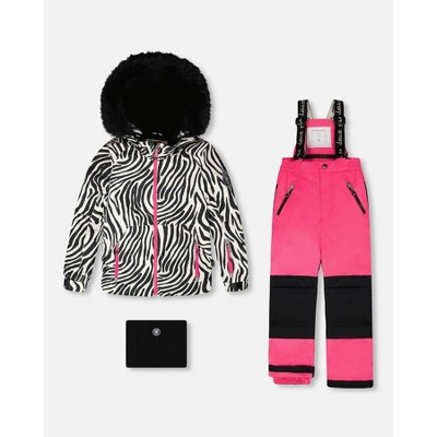 Deux par Deux Girl Two-Piece Play Snowsuit Fuchsia