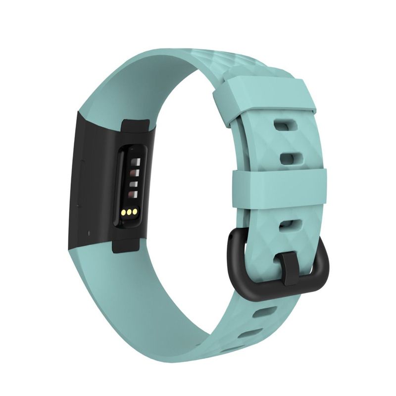 Zodaca Silicone Watch Band Compatible with Fitbit Charge 3, Charge 3 SE (Large), and Charge 4, Fitness Tracker Replacement Bands, Mint Green, 1 of 6
