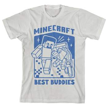 Minecraft Legends Logo Crew Neck Short Sleeve Navy Men's T-shirt-Small