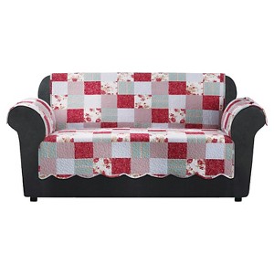 Heirloom Loveseat Furniture Protector Cottage Patchwork - Sure Fit, Pink