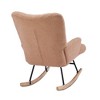 FERPIT Upholstered Wingback Accent Chair & Rocking Chair with Rubberwood Legs & Rockers - 4 of 4