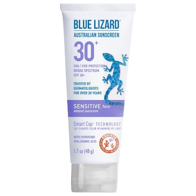 Blue Lizard Sensitive Face Mineral Sunscreen Lotion - Spf 30+ - 1.7 Oz :  Target