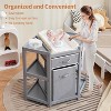 Corner Diaper Changing Table, Baby Diaper Changing Station with Storage Drawer and Laundry Hamper, Multi-Functional Changing Table Organizer - 3 of 4