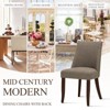 Set of 2 Mid-Century Upholstered Dining Chairs with Wood Legs, Fabric Side Chairs with Back for Kitchen, Dining Room, or Restaurant - Beige - 4 of 4
