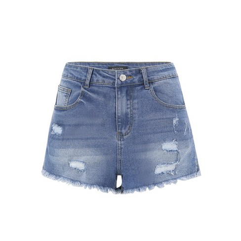 Frayed jean shorts womens online