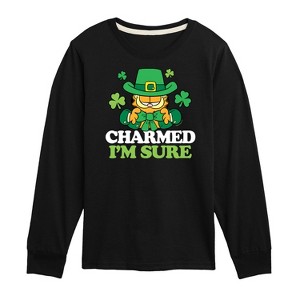 Boys' - Garfield - Charmed Im Sure Long Sleeve Graphic T-Shirt - 1 of 4