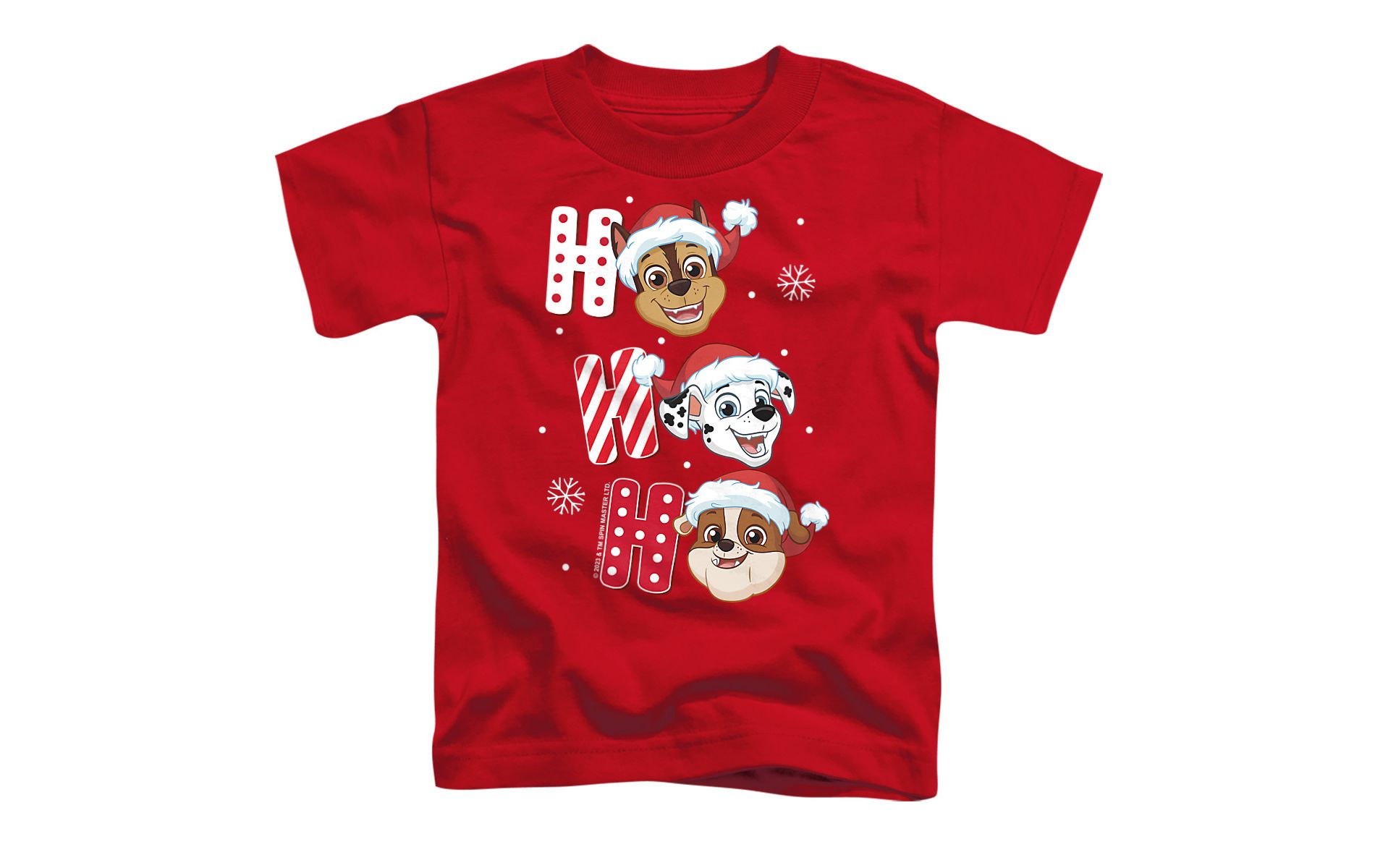 Toddler Boys' Paw Patrol Chase Marshall Rubble Christmas Santa Hats T-Shirt