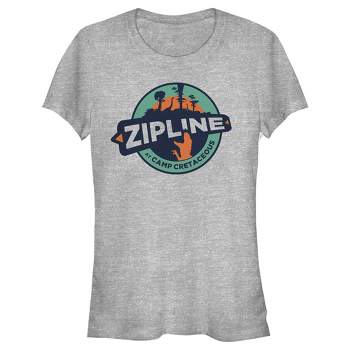 Juniors Womens Jurassic World: Camp Cretaceous Zipline Circle Logo T-Shirt