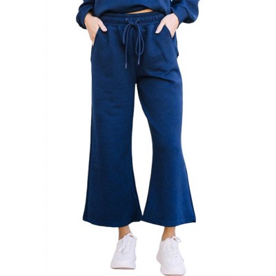 Women's Hamptons Textured Cropped Wide Pants - SEE AND BE SEEN