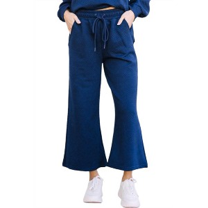 Women's Hamptons Textured Cropped Wide Pants - SEE AND BE SEEN - 1 of 4