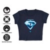 Women's Superman 2025 Your Choices Shield Cap Sleeve Baby Rib Crop Top - 4 of 4