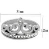 Slickblue Women’s Polished Stainless Steel Crown Ring with Clear Crystal and Swirl Detail, Sizes 5-10 - 2 of 4