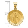Black Bow Jewelry 14k Yellow Gold Hollow Round Miraculous Medal Pendant, 18mm (11/16 In) - 4 of 4