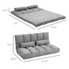 CAVINAS Bean Bag Chair with Adjustable Backrest and Headrest Convertible Floor Chair Lazy Sofa Chair with 2 Pillows - 2 of 4