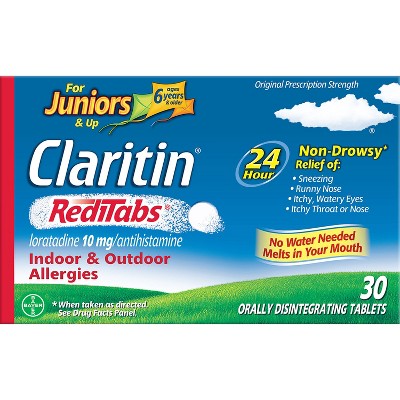 Image of Children's Claritin Loratadine Allergy Relief 24 Hour Non-Drowsy RediTab Dissolving Tablets - 30ct