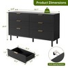 6 Drawer Dresser, 55'' Wide Chest of Drawers with Anti-Tipping Device, Large Wood Nightstand with Storage and Metal Legs for Bedroom, Hallway - 2 of 4