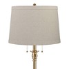 360 Lighting 360 :ighting Dyna 58" Antique Brass Taupe Burlap Shade Floor Lamp - 2 of 4