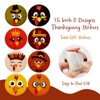 Wrapables 1.5 Inch Thanksgiving Sticker Roll, Autumn Holiday Stickers for Sealing Cards, Envelopes, Gift Boxes, Party Favors (500pcs), Turkey Face - 2 of 4