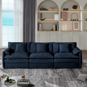 109.45" Chenille Upholstery Modular 3 Seater Cloud Sectional Sofa, 3-Piece DIY Combination Couch - 1 of 4