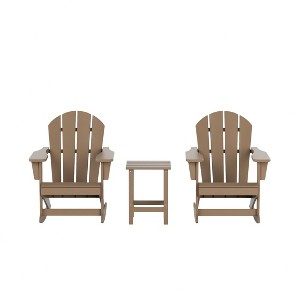 WestinTrends 3 Piece set Outdoor Patio Poly Adirondack rocking chairs with side table - 1 of 4