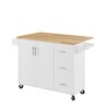 Maliang Kitchen Island with Drop Leaf Countertop, Rolling Kitchen Island Cart , with Storage Cabinet and Tower Rack - 2 of 4