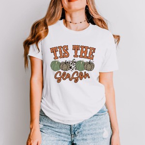 Simply Sage Market Tis The Season Leopard Pumpkin Short Sleeve Tee - 1 of 4