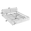 Chenille Grounded Bed Frame with Thickness Headboard, Pleated Design Upholstered Bed with Solid Wood Frame for Bedroom, No Box Spring Needed - 2 of 4