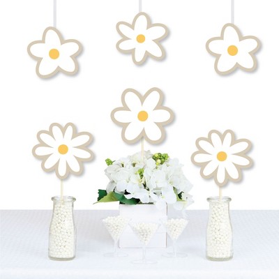 Big Dot of Happiness Tan Daisy Flowers - Decorations DIY Floral Party Essentials - Set of 20