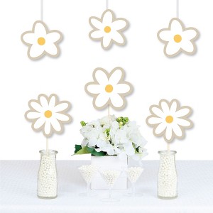 Big Dot of Happiness Tan Daisy Flowers - Decorations DIY Floral Party Essentials - Set of 20 - 1 of 4
