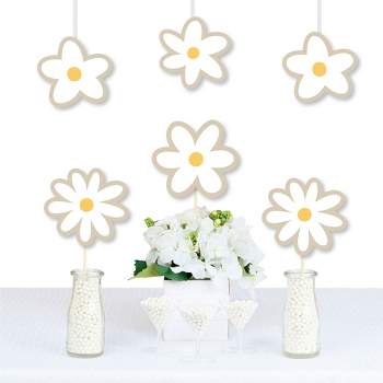 Big Dot of Happiness Tan Daisy Flowers - Decorations DIY Floral Party Essentials - Set of 20