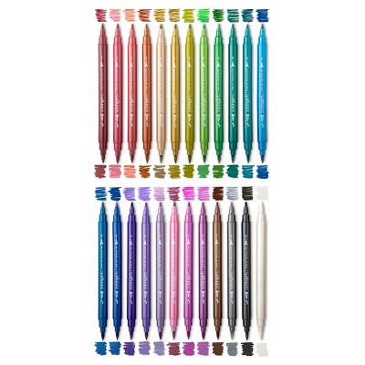 KINGART Twin-Tip™ Metallic Pens 24 Colors