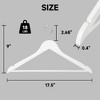 BP4U Premium Wooden Hangers with Non-Slip Pant Bar, Heavy Duty Coat Hangers with 360° Swivel Hook for Jackets, Shirts, Dresses - 2 of 4