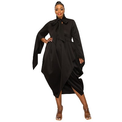 L I V D Women's Tina Tulip Hem Cape Sleeve Pocket Dress