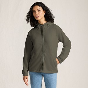Lands' End Women's Anyweather RainDefense Fleece Full Zip Jacket - 1 of 4