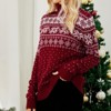 Clearlove Women's Christmas Sweater Turtleneck Warm Winter Elegant Snowflake Christmas Knitted Sweater Thermal Comfort - 2 of 4