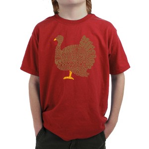 LA Pop Art Thanksgiving - Boy's Word Art T-Shirt - 1 of 4